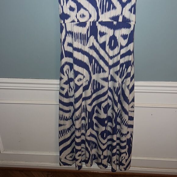 Talbots Women’s M New beautiful blue and white sleeveless maxi dress - Picture 11 of 12